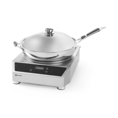 Indukční wok 3500, HENDI, Profi Line, set vařič + wok pánev, 230V/3500W, 340x450x(H)295mm | 239681